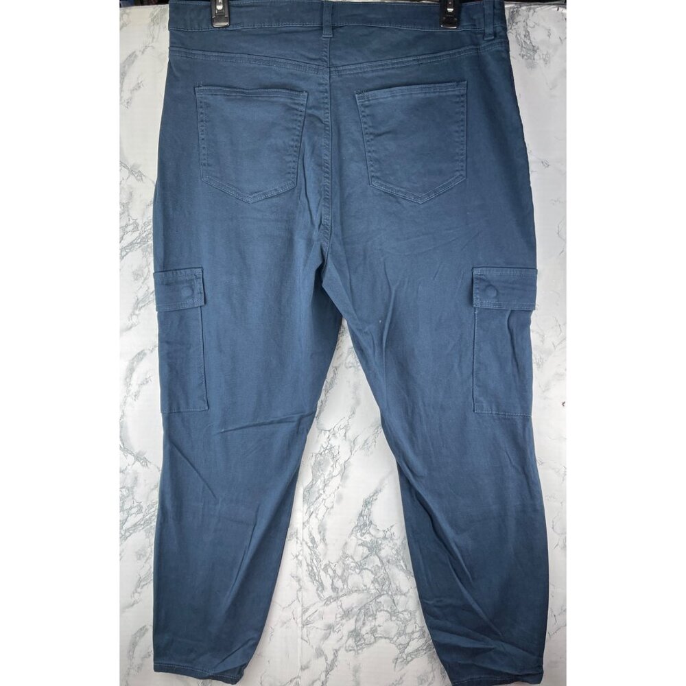Regeneration by Celebrity Pink Womens Size 18 SKINNY High-Rise Cargo Pants Blue - Picture 2 of 11